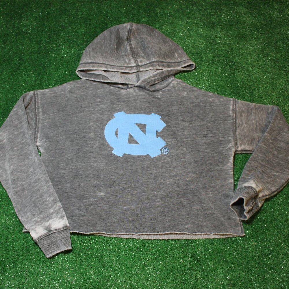 North Carolina Tar Heels Campus Hoodie charcoal burnout wash fleece Chicka-d